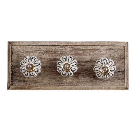 Black Spider Ceramic Wooden Hooks